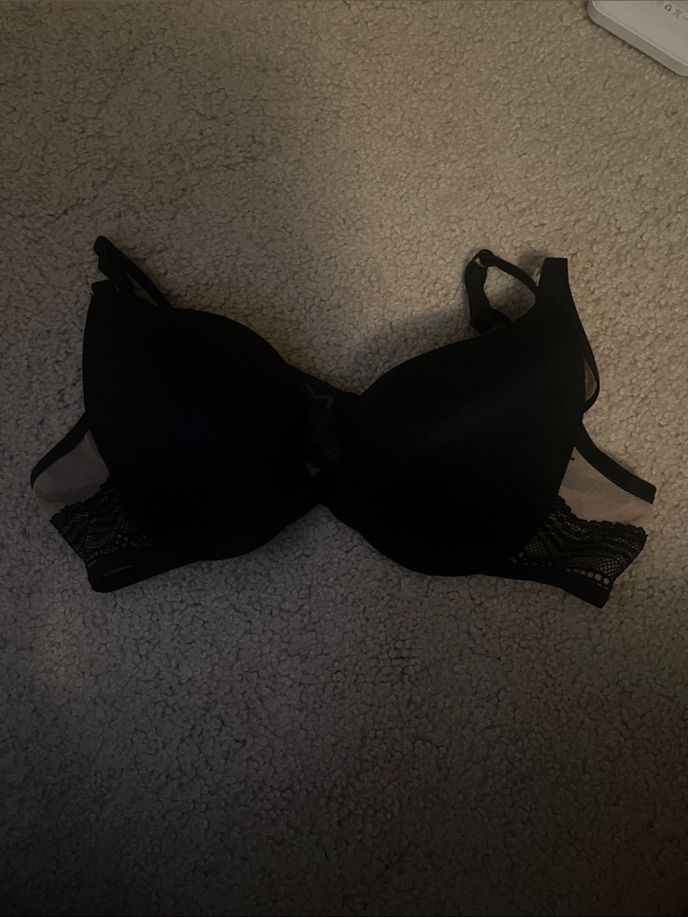 Maidenform Black Lace-Trim T-Shirt Bra